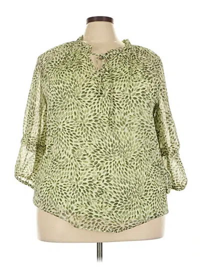 Pre-owned Kate And Lily 3/4 Sleeve Blouse In Green
