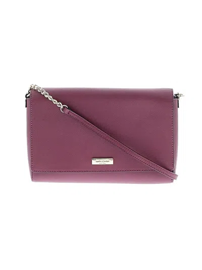 Pre-owned Kate And Lily Leather Crossbody Bag In Burgundy
