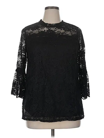 Pre-owned Kate & Mallory Designs 3/4 Sleeve Blouse In Black