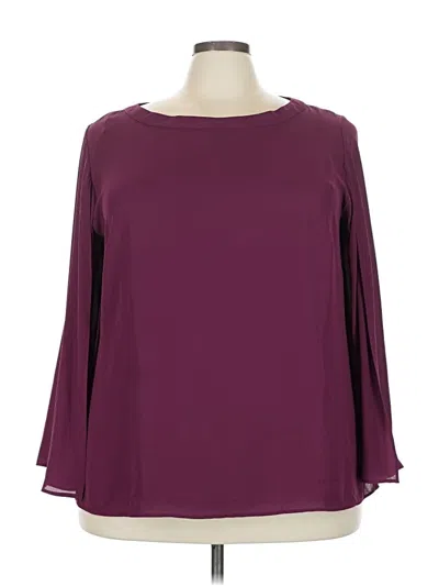 Pre-owned Kate & Mallory Designs 3/4 Sleeve Blouse In Burgundy