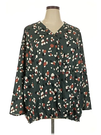 Pre-owned Kate & Mallory Designs 3/4 Sleeve Blouse In Green