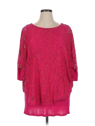 Pre-owned Kate & Mallory Designs 3/4 Sleeve Blouse In Pink