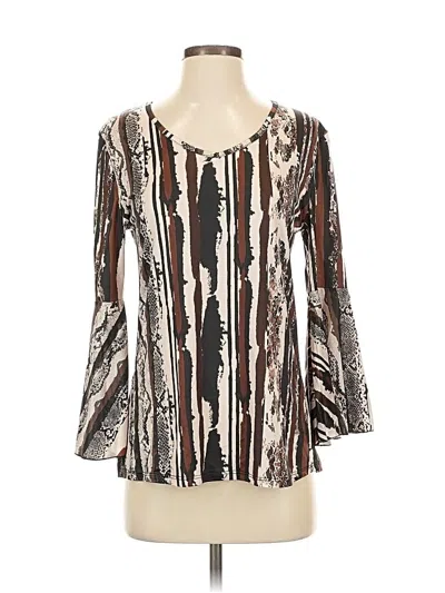 Pre-owned Kate & Mallory Designs 3/4 Sleeve Blouse In Silver