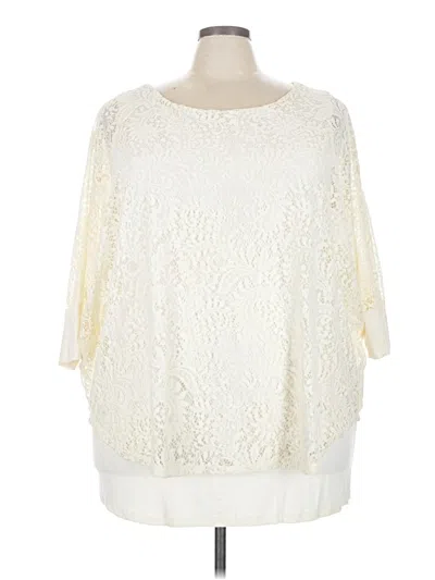 Pre-owned Kate & Mallory Designs 3/4 Sleeve Blouse In White