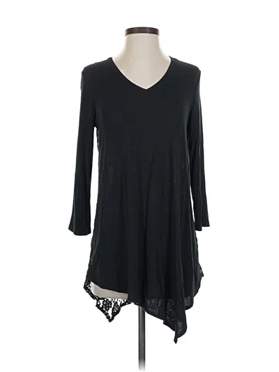 Pre-owned Kate & Mallory Designs 3/4 Sleeve Top Black V Neck Tops