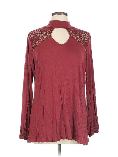 Pre-owned Kate & Mallory Designs Long Sleeve Blouse In Burgundy