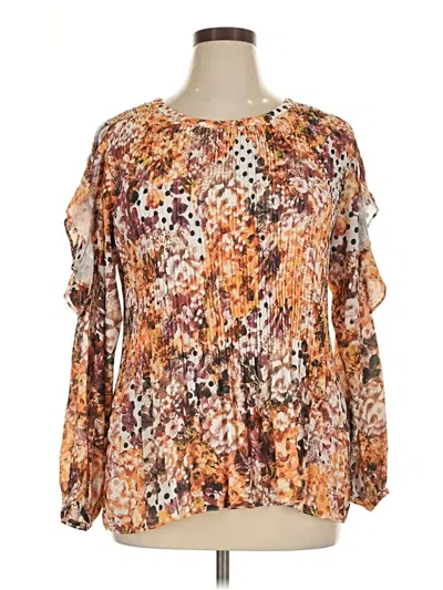 Pre-owned Kate & Mallory Designs Long Sleeve Blouse In Orange