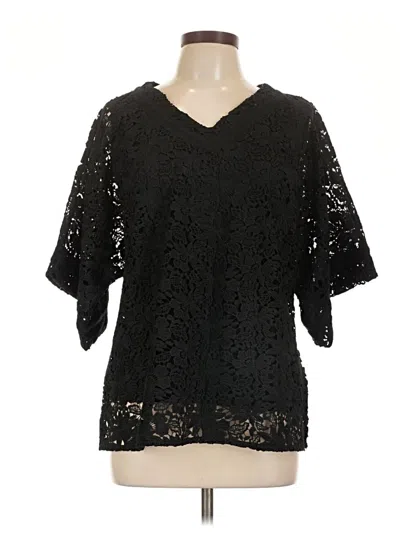 Pre-owned Kate & Mallory Designs Short Sleeve Blouse In Black
