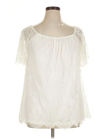 Pre-owned Kate & Mallory Designs Short Sleeve Blouse In Ivory