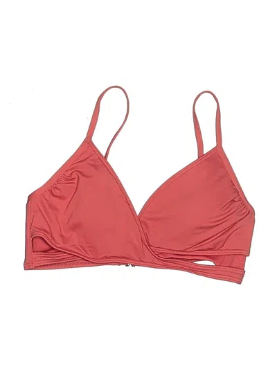 Pre-owned Kate & Mallory Designs Swimsuit Top Red Solid Pattern Swimwear