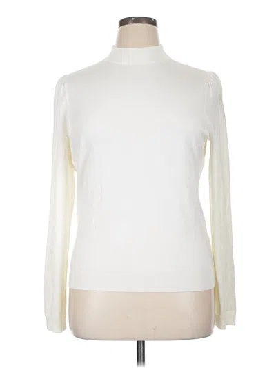 Pre-owned Kate & Mallory Designs Turtleneck Sweater In White