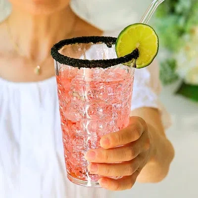Kate Aspen 19 oz Hobnail Bubble Cups - Clear Acrylic Drinking Glasses Set Of 8 - Reusable Tumblers For Cocktail