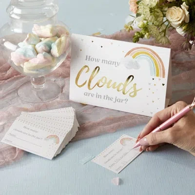 Kate Aspen Boho Rainbow Baby Advice Card And Baby Shower Game For 50 Guests In Pink