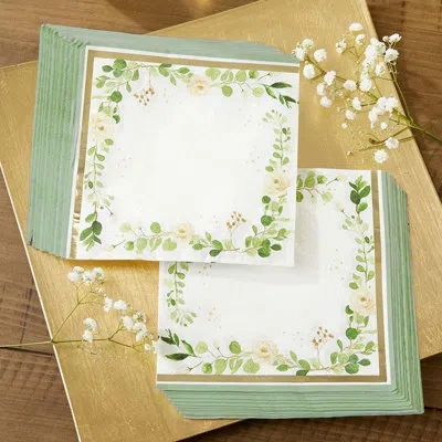 Kate Aspen Botanical Garden 2 Ply Paper Napkins (set Of 30) In Green