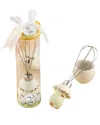 Kate Aspen Set Of 4 About To Hatch Stainless Steel Egg Whisks In Multicolor