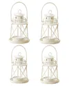 Kate Aspen Set Of 4 By The Sea Lighthouse Tealight Holder Lanterns In White