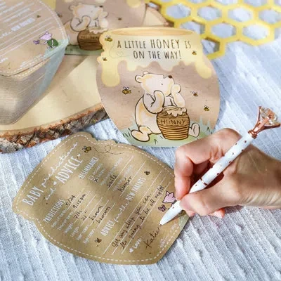 Kate Aspen Honey Bear Advice Cards For Baby Shower Game & Activity, Prediction Cards, Baby Shower Decorations, 