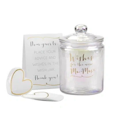 Kate Aspen Iridescent Wedding Wish Jar With Heart Shaped Cards