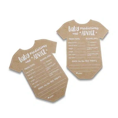 Kate Aspen Onesie Shape Baby Prediction Advice Card In Brown