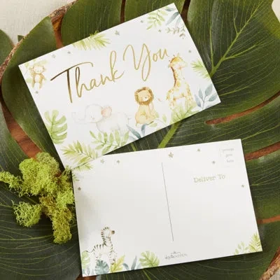 Kate Aspen Safari Baby Shower Invitation And Thank You Card Bundle For 20 Guests In Green