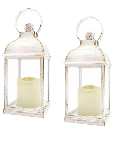 KATE ASPEN KATE ASPEN SET OF 2 MARRAKESH LED VINTAGE DECORATIVE LANTERNS