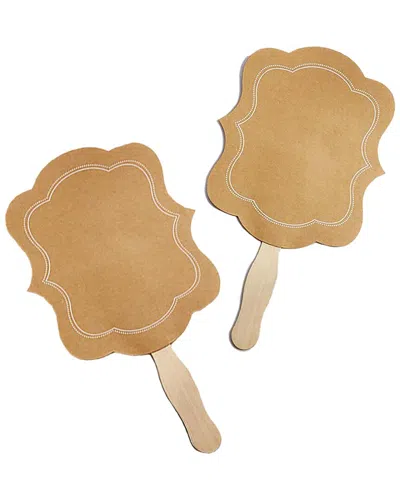 Kate Aspen Set Of 20 Kraft Hand Fans In Neutral