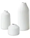 Kate Aspen Set Of 3 Boho Ceramic Bud Vases In White