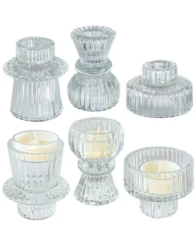 KATE ASPEN KATE ASPEN SET OF 4 RIBBED CANDLESTICK/TEALIGHT HOLDERS