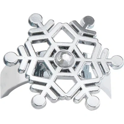 Kate Aspen Sparkling Snowflake Napkin Ring In Silver