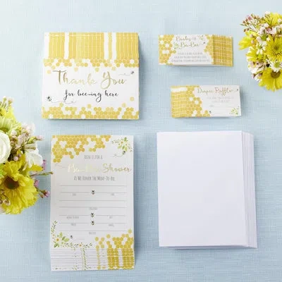 Kate Aspen Sweet As Can Bee Invitation & Thank You Card Bundle (set Of 25) In Yellow