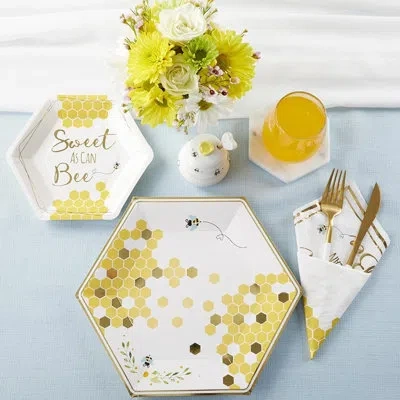 Kate Aspen Sweet As Can Bee Paper Disposable Dinner Plate