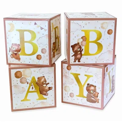 Kate Aspen We Can Bearily Wait Baby Shower Boxes With Letters For Baby Shower Gender Reveal Decorations Photo P