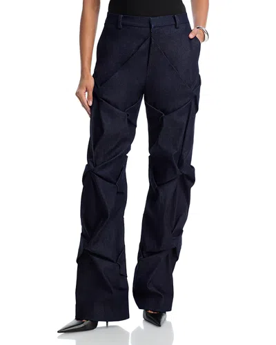 Kate Barton Astrid Denim Draped Trousers In Multi