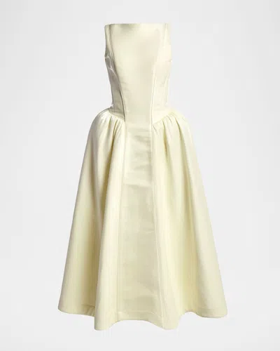 Kate Barton Clarissa Voluminous Basque-waist Gown In Neutral