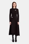 Kate Barton Double Pinch A-line Jersey Dress With Brooches In Multi