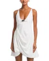 Kate Barton Draped Bubble Dress In White