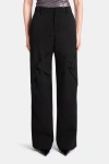 Kate Barton Draped Knee Black Wool Trouser In Black