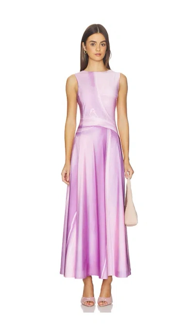 Kate Barton Illusion Print Kate Liquid Maxi Dress In Pink