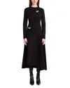 Kate Barton Double Pinch A-line Jersey Dress With Brooches In Black