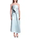 Kate Barton Kate Strapless Liquid Drape Gown In Blue