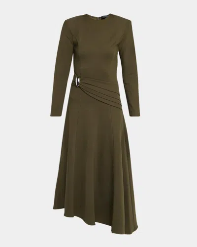 Kate Barton Marque Ann High-low Midi Dress In Green