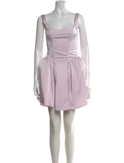 Pre-owned Kate Barton Square Neckline Mini Dress In Purple