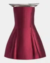 Kate Barton Two Tone Sculpted Mini Dress In Burgundy