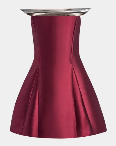 KATE BARTON STRAPLESS SCULPTURAL FIT-&-FLARE MINI DRESS