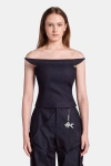 Kate Barton Symmetrical Sculpted Denim Corset In Black