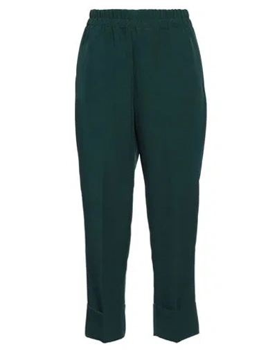 Kate By Laltramoda Woman Cropped Pants Dark Green Size 8 Polyester, Elastane