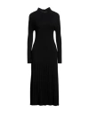 Kate By Laltramoda Woman Midi Dress Black Size 2 Viscose, Polyamide In Black