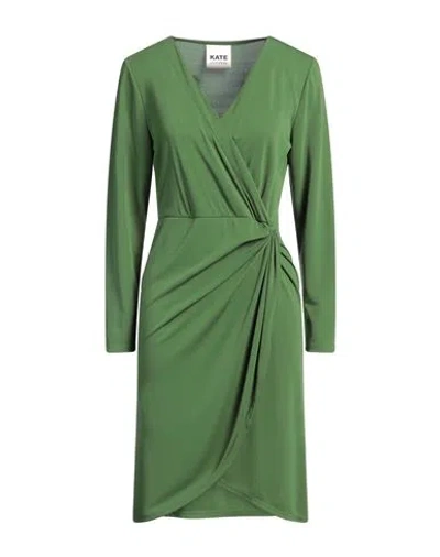 Kate By Laltramoda Woman Midi Dress Green Size 8 Polyester, Elastane