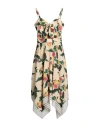 Kate By Laltramoda Woman Midi Dress Pastel Yellow Size L Polyester, Elastane In Yellow