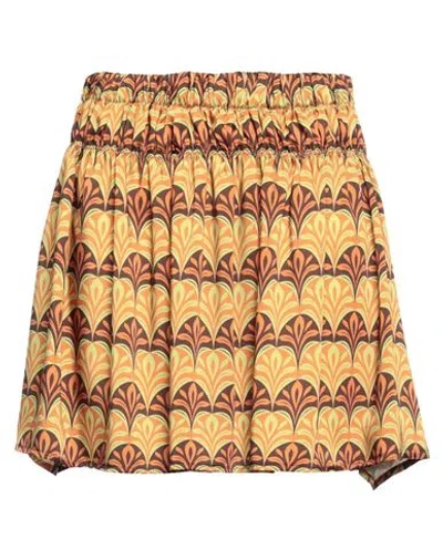 Kate By Laltramoda Woman Mini Skirt Orange Size L Polyester